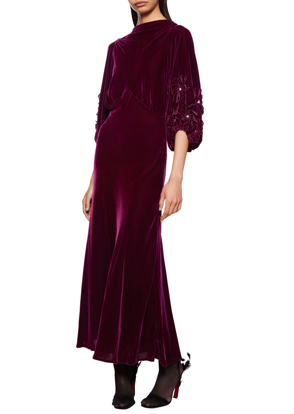 1930s Burgundy Velvet Dress