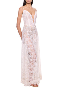 1930s White Lace Strappy Dress