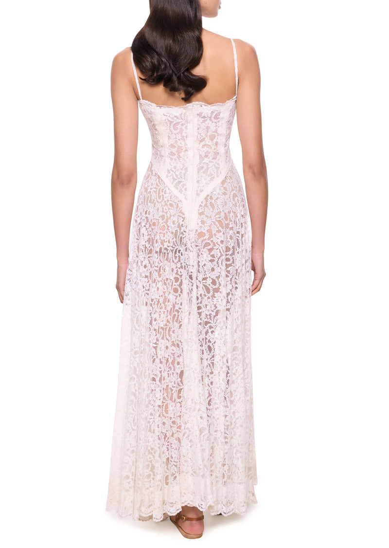 1930s White Lace Strappy Dress