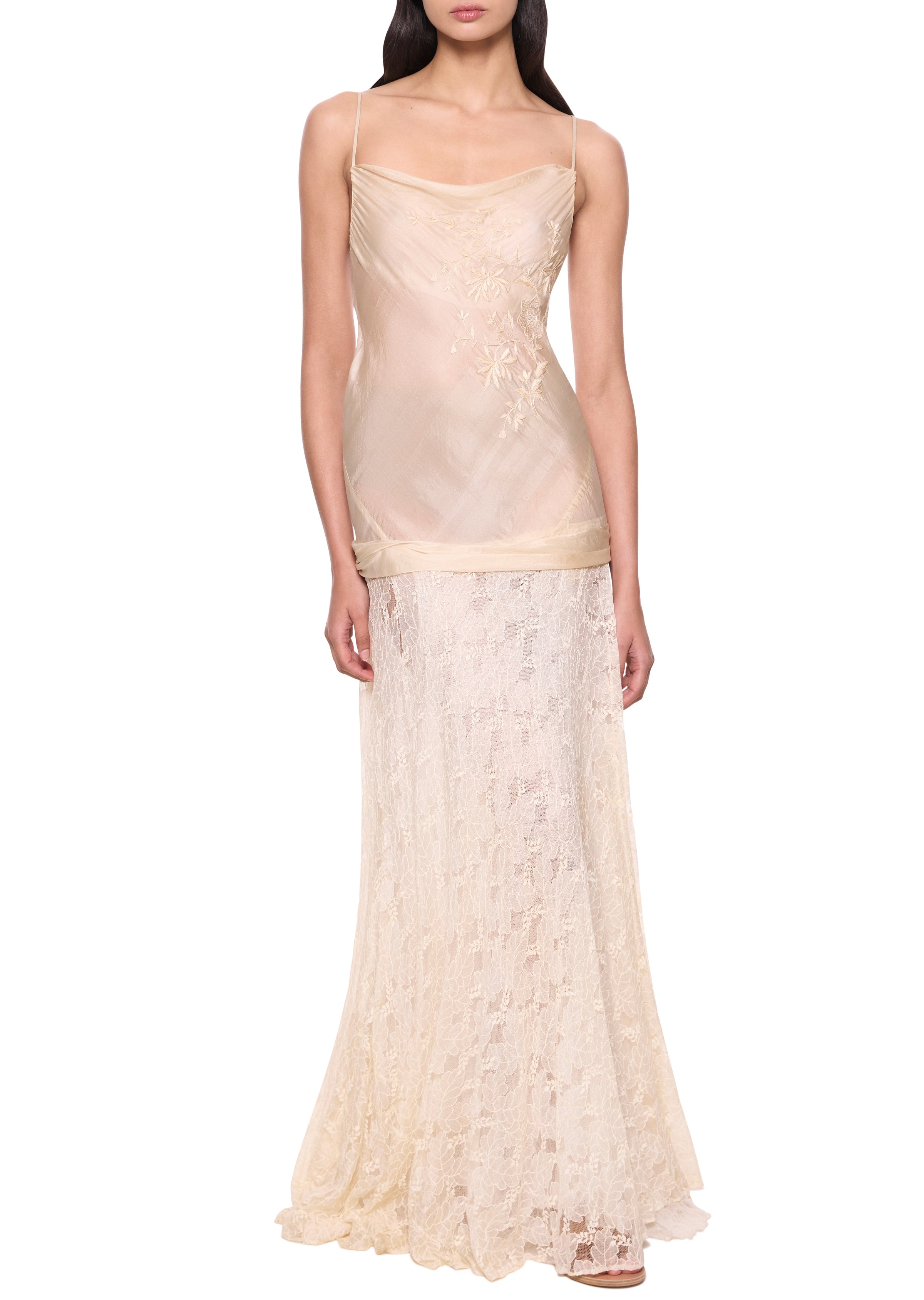 1930s White Silk and Lace Slip 1930s White Silk and Lace Slip