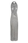 1920's Silver Egyptian Neck Scarf Dress