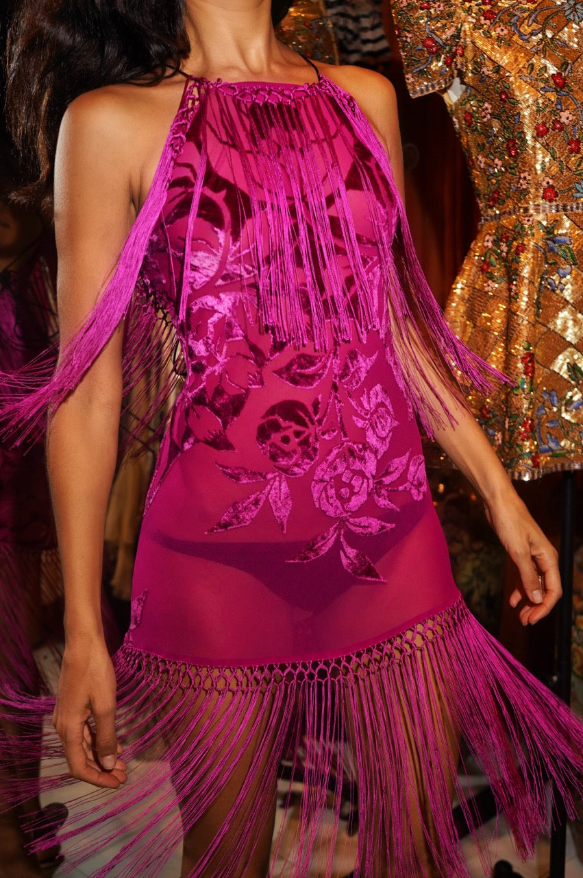 Hyacinth Demi Couture Piano Shawl Halter Mini Dress - Annie's Ibiza