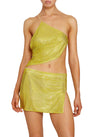 Crystal Embellished Mini Skirt- Yellow