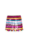 Rainbow Sequin Mini Skirt