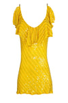 Ruffle Beaded Sequin Mini Dress