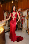 Desire Temptress Silk Dress - Red