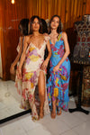 Flores Silk Chiffon Long Dress