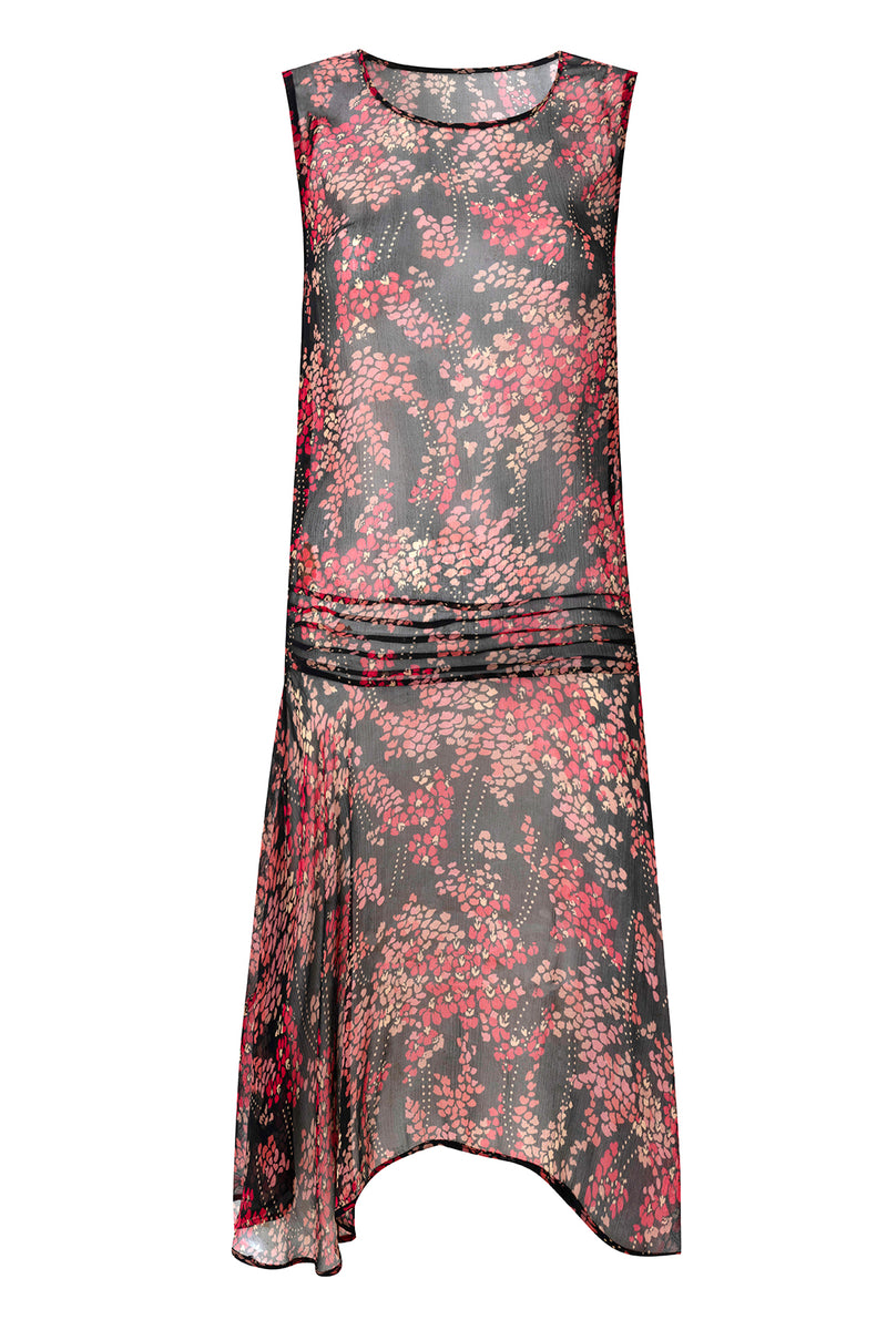 1940's Floral Chiffon Dress