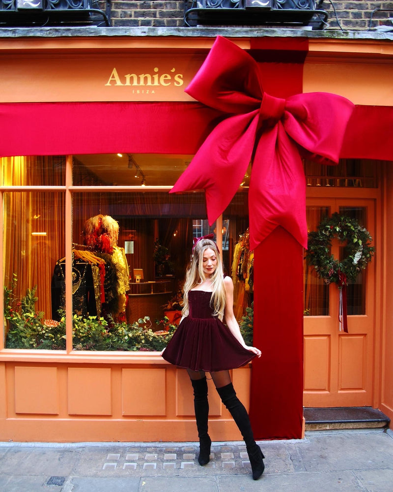 Velvet Annie Dress- Burgundy