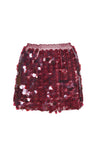 Wine Pailette Mini Skirt