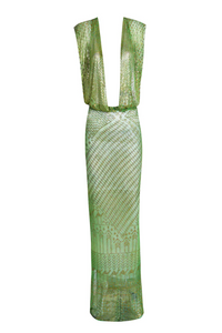 1920's Egyptian Green Dress