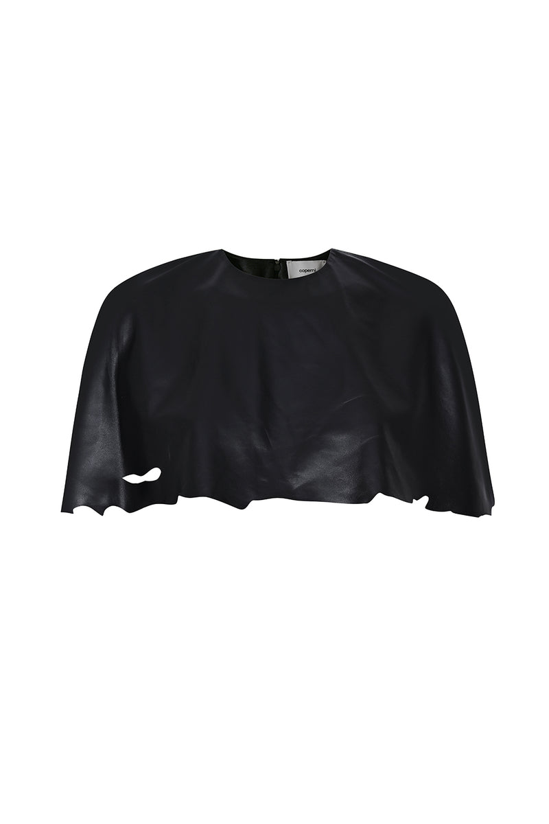 Cropped Leather Cape