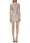 Asymmetrical Crystal Mini Dress
