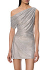 Asymmetrical Crystal Mini Dress