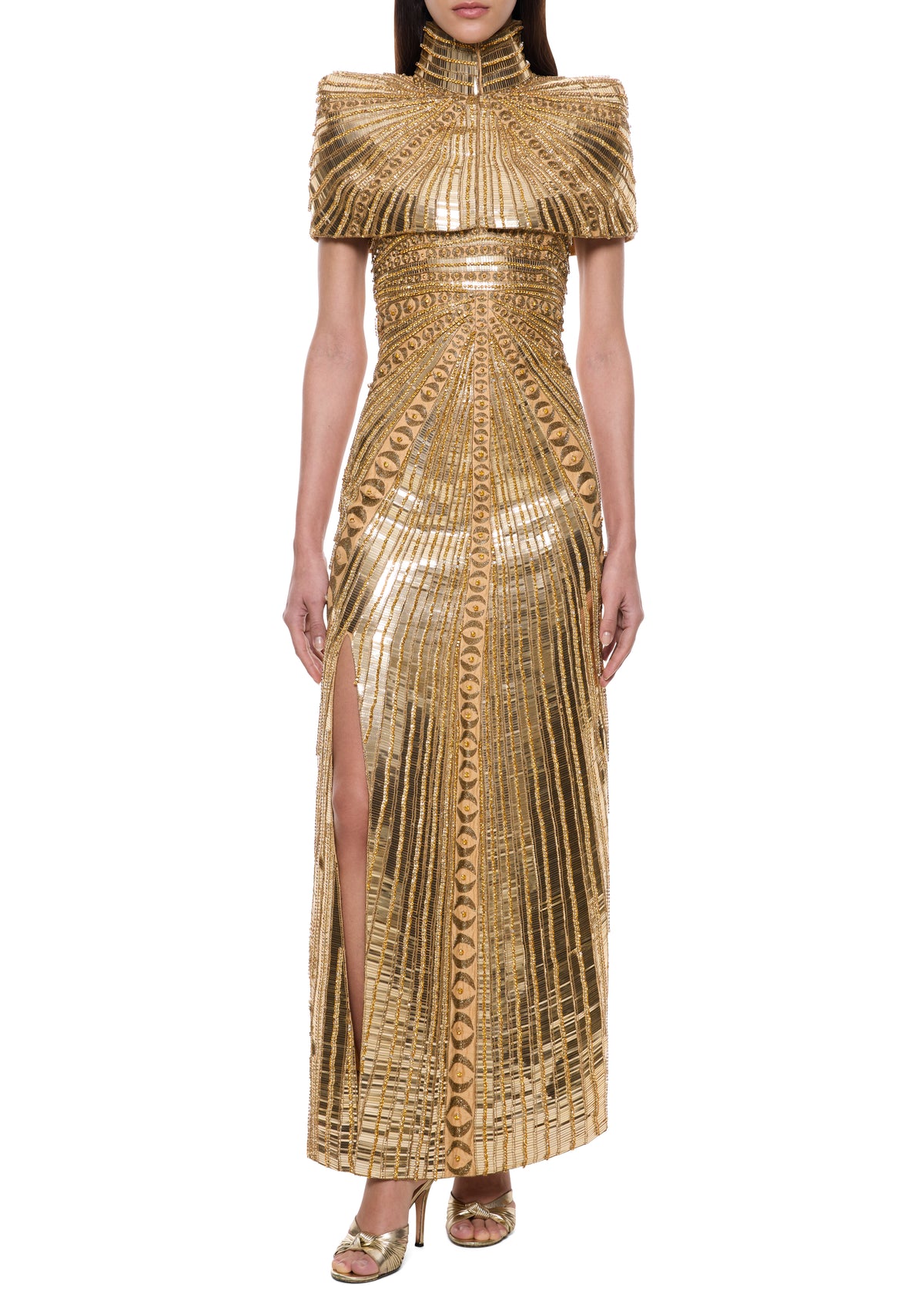 phoenix sequin maxi dress The New Arrivals Ilkyaz Ozel Phoenix Sequined Midi Dress in White