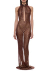 1920s Burgundy Egyptian Gown