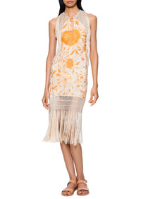 Acacia Demi Couture Piano Shawl Halter Fringed Mini Dress