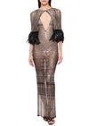 1920's Egyptian Gown with Feather Trimmed Cape