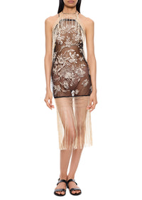 Jasmine Demi Couture Piano Shawl Halter Mini Dress