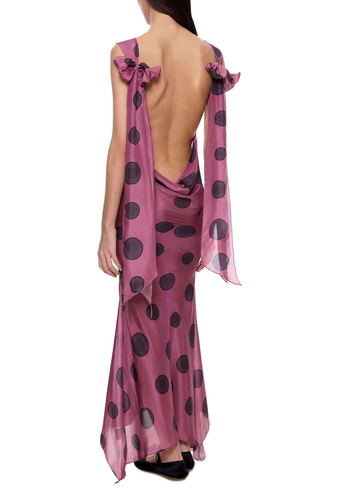 Hand Painted Silk Habotai Polka Dot Dress