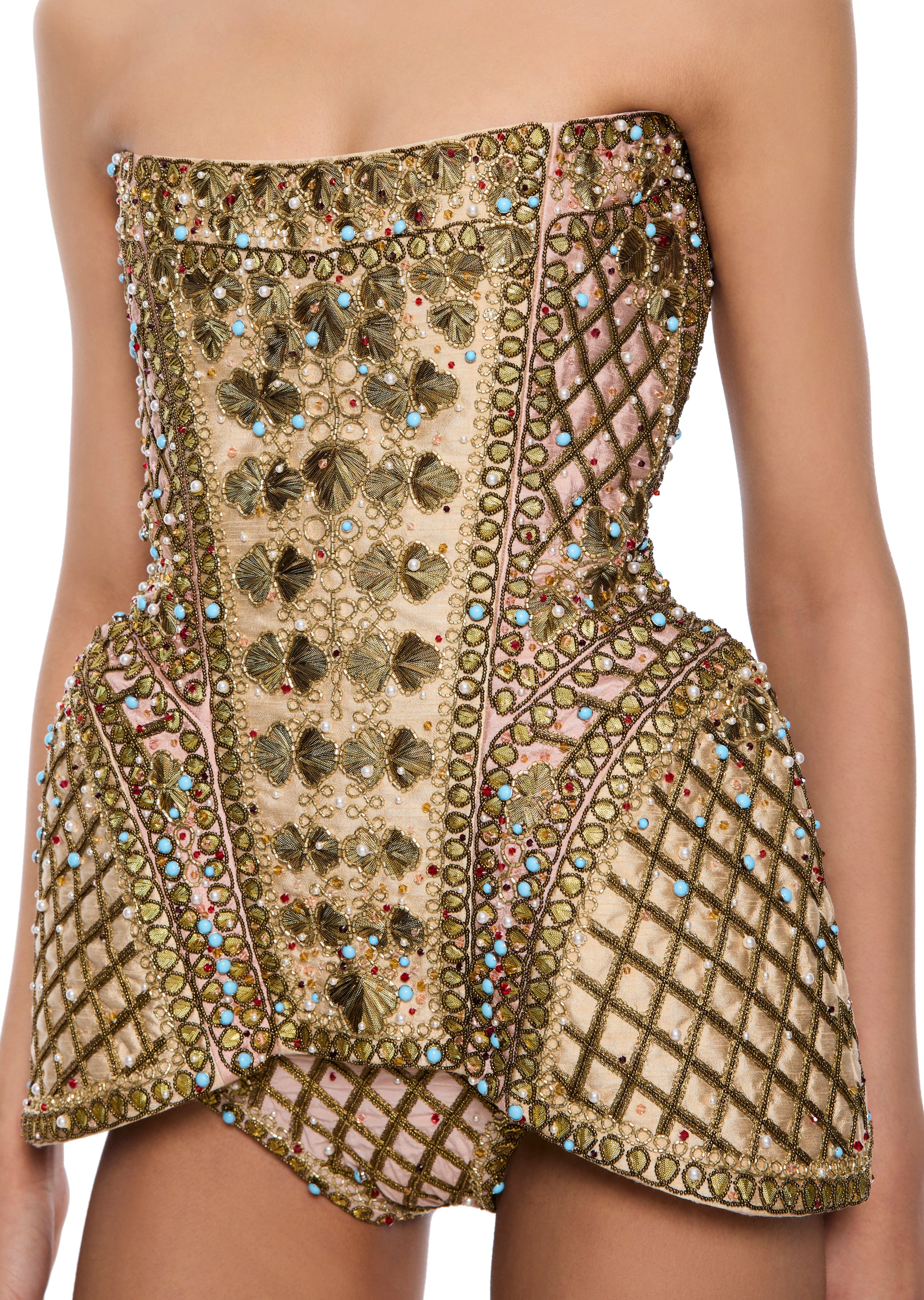 el dorado dress in gold glitter Diamond Mirror Dress (Gold)
