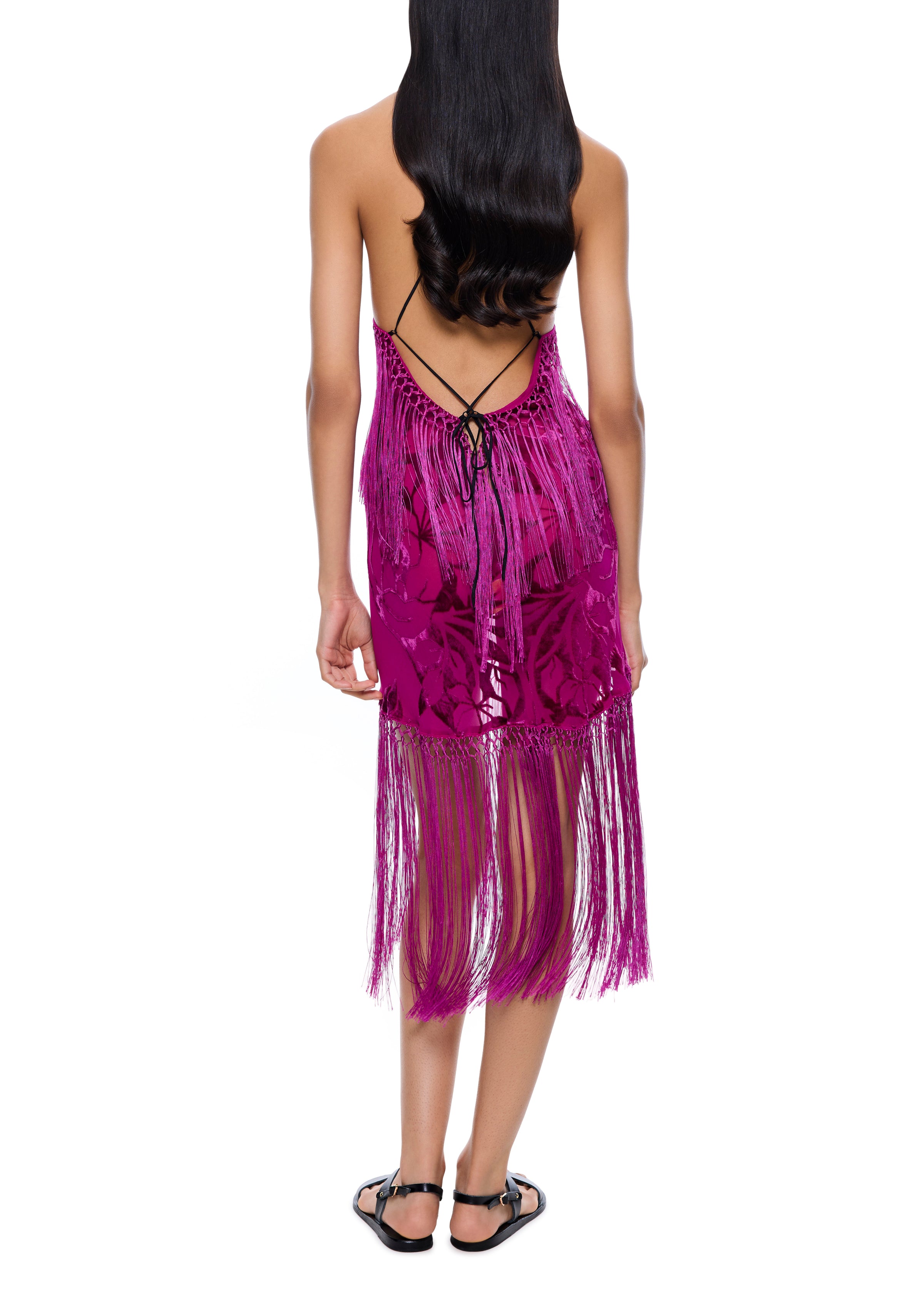 Demi Couture Piano Shawl Halter Fringed Mini Dress 3 - Annie's Ibiza