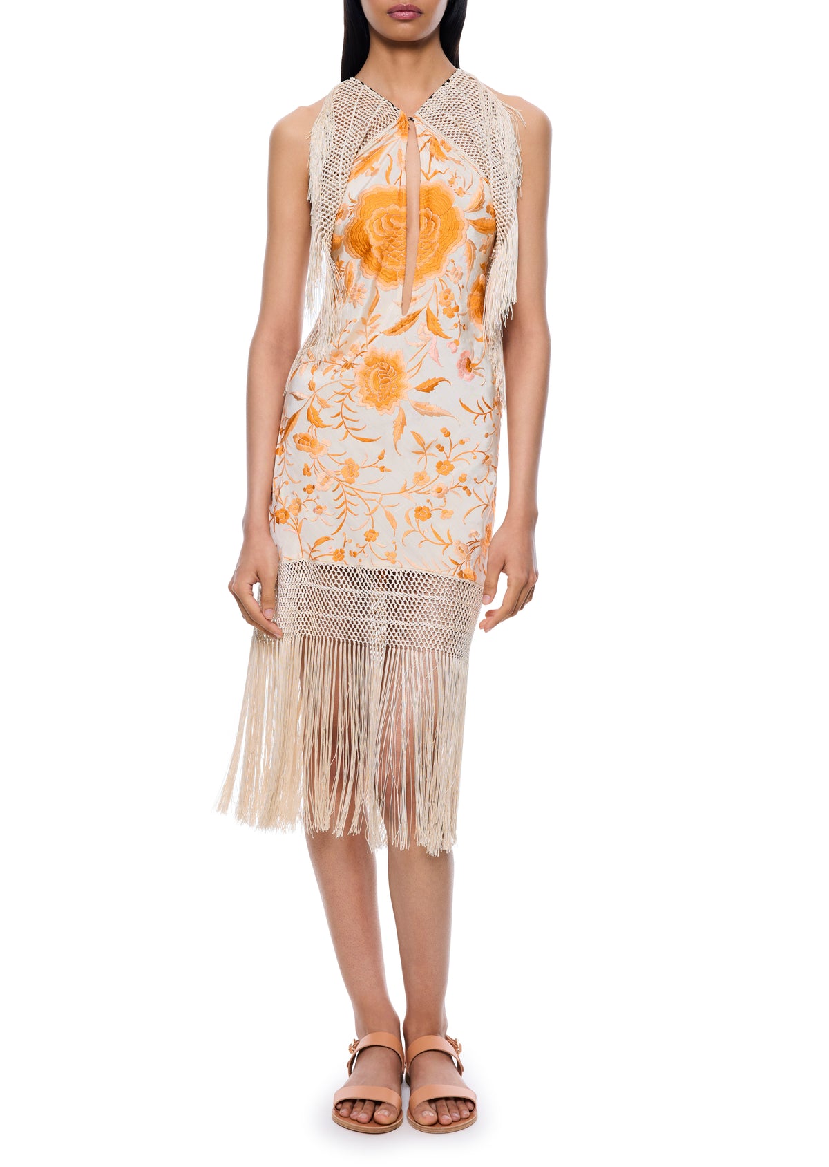 Acacia Demi Couture Piano Shawl Halter Fringed Mini Dress - Annie's Ibiza