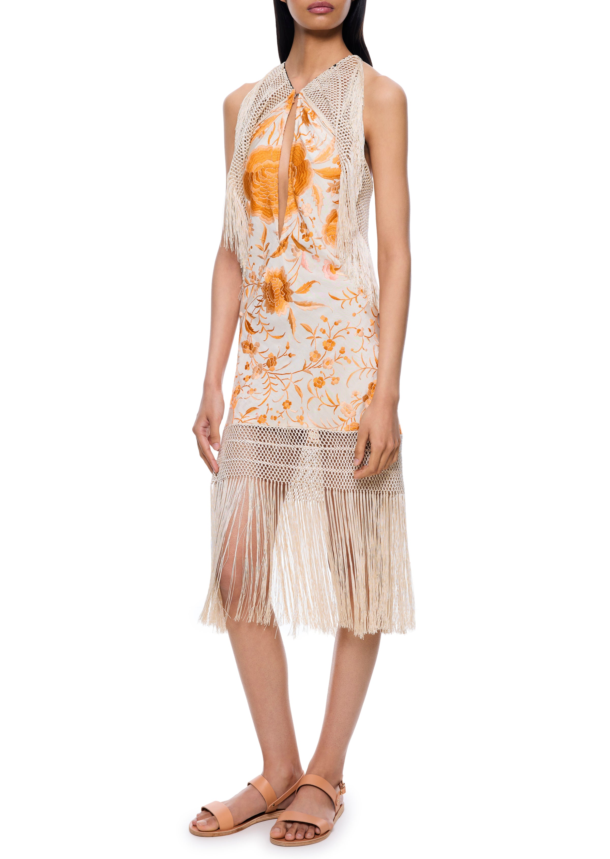 Acacia Demi Couture Piano Shawl Halter Fringed Mini Dress - Annie's Ibiza