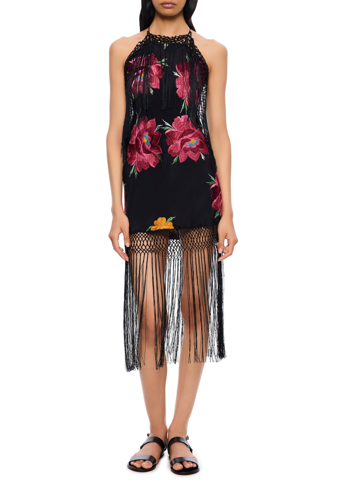 Gardenia Demi Couture Piano Shawl Halter Mini Dress - Annie's Ibiza