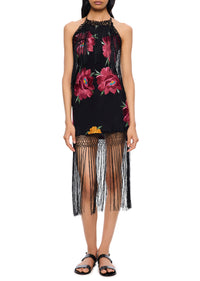 Gardenia Demi Couture Piano Shawl Halter Mini Dress - Annie's Ibiza