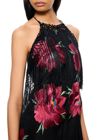 Gardenia Demi Couture Piano Shawl Halter Mini Dress - Annie's Ibiza
