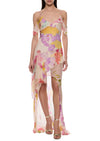 Flores Silk Chiffon Long Dress