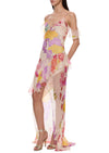 Flores Silk Chiffon Long Dress
