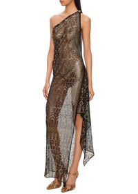 1920s Asymmetric Shoulder Egyptian Gown - Annie's Ibiza