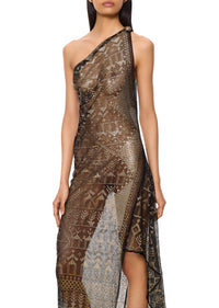 1920s Asymmetric Shoulder Egyptian Gown - Annie's Ibiza