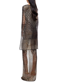 1920s Black and Silver Gown with Cape