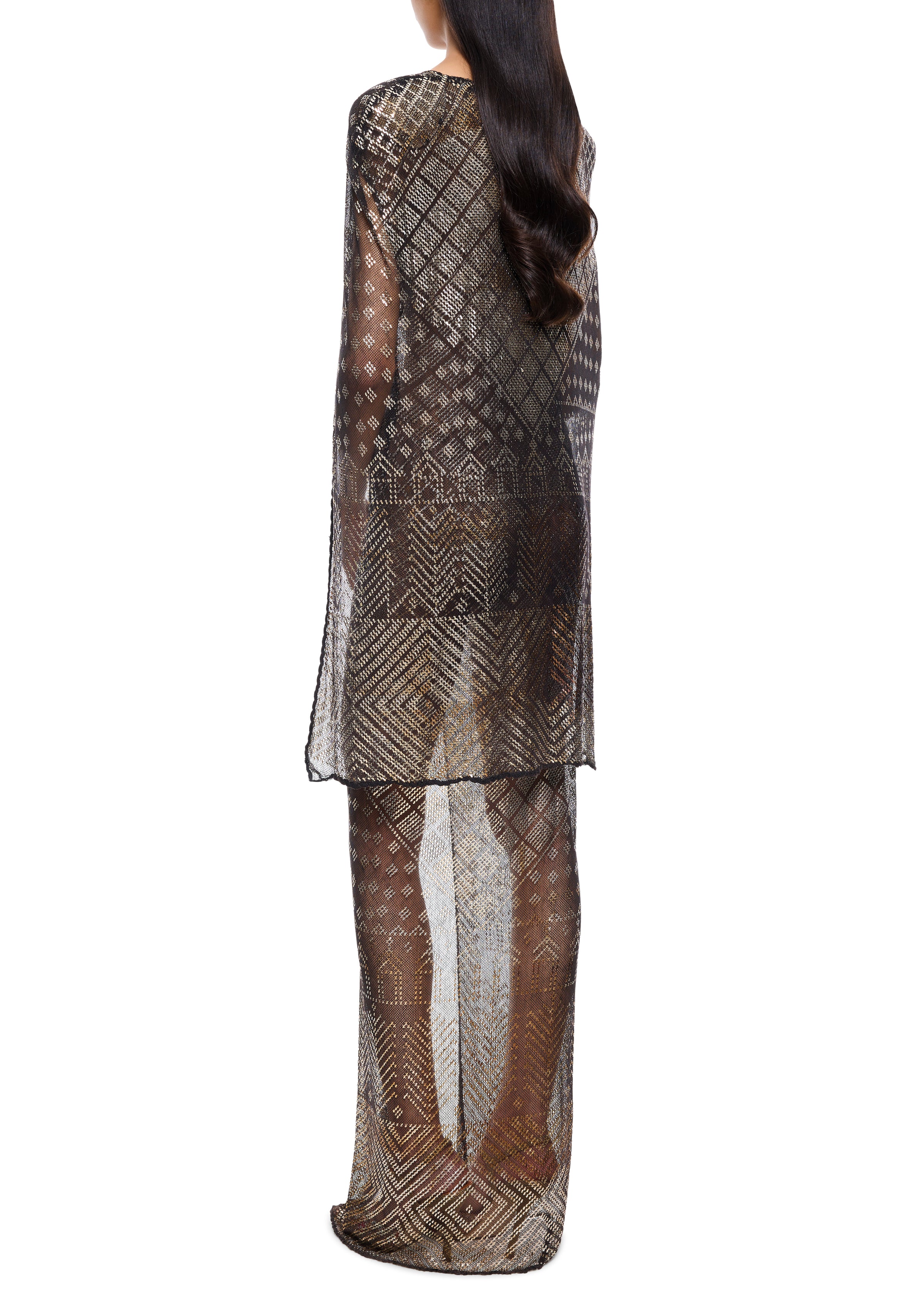1920s Black and Silver Gown with Cape