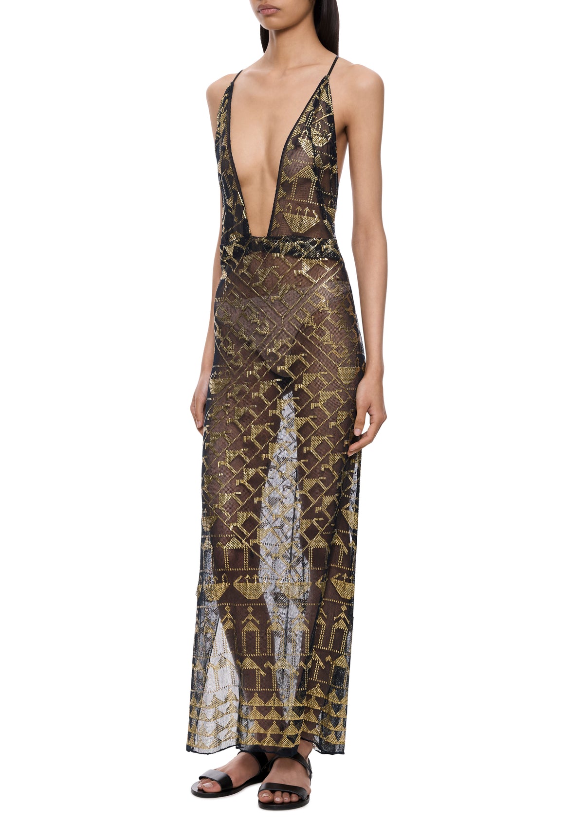 1920s Gold Egyptian Dress