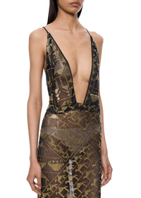 1920s Gold Egyptian Dress