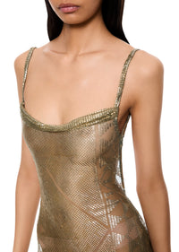1920's Egyptian Olive Green Mini Dress - Annie's Ibiza