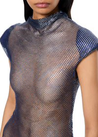 1920's Egyptian Navy High Neck Mini Dress - Annie's Ibiza