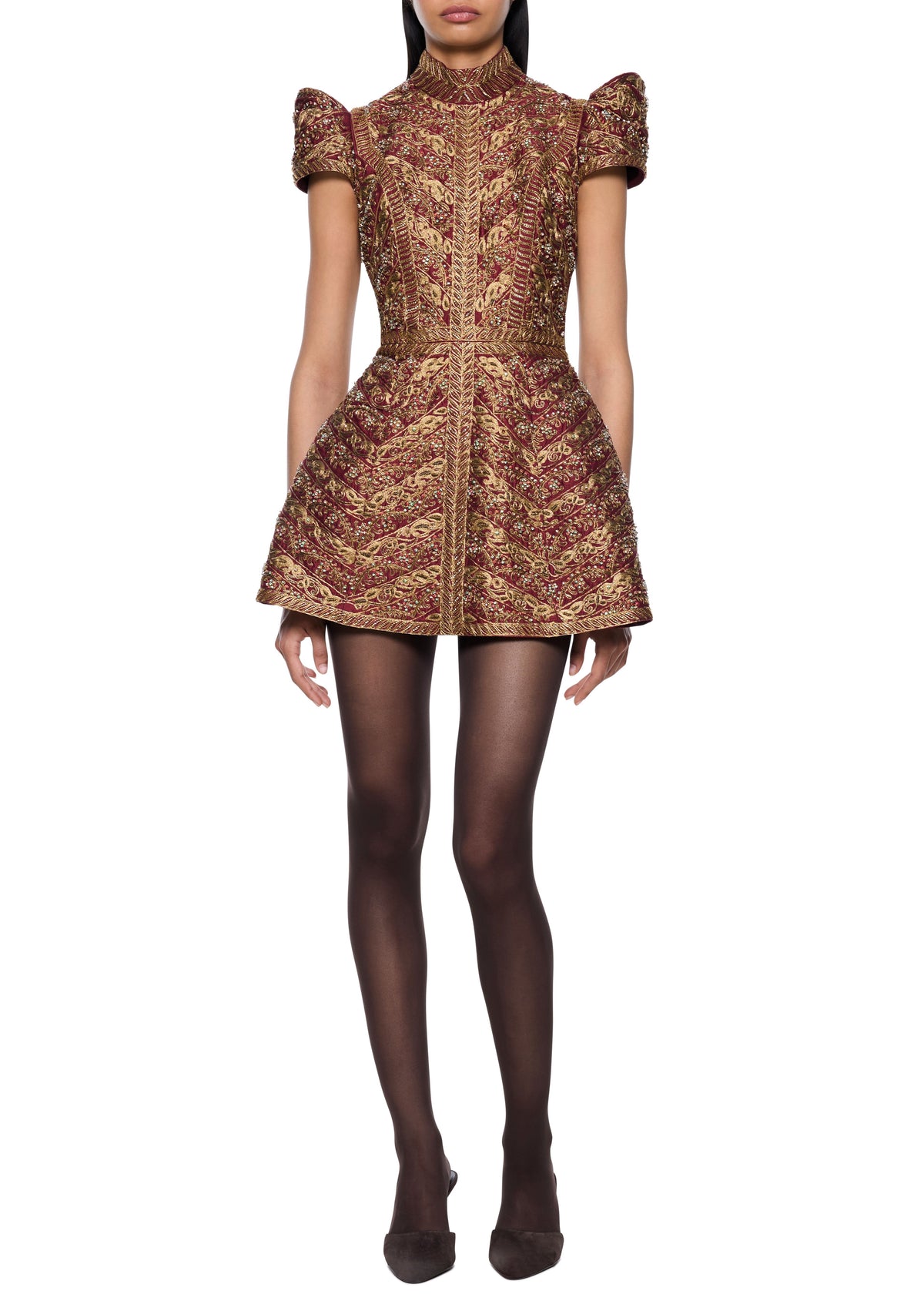 eve mini dress EVE EMBELLISHED TRIM MINI DRESS in BLACK