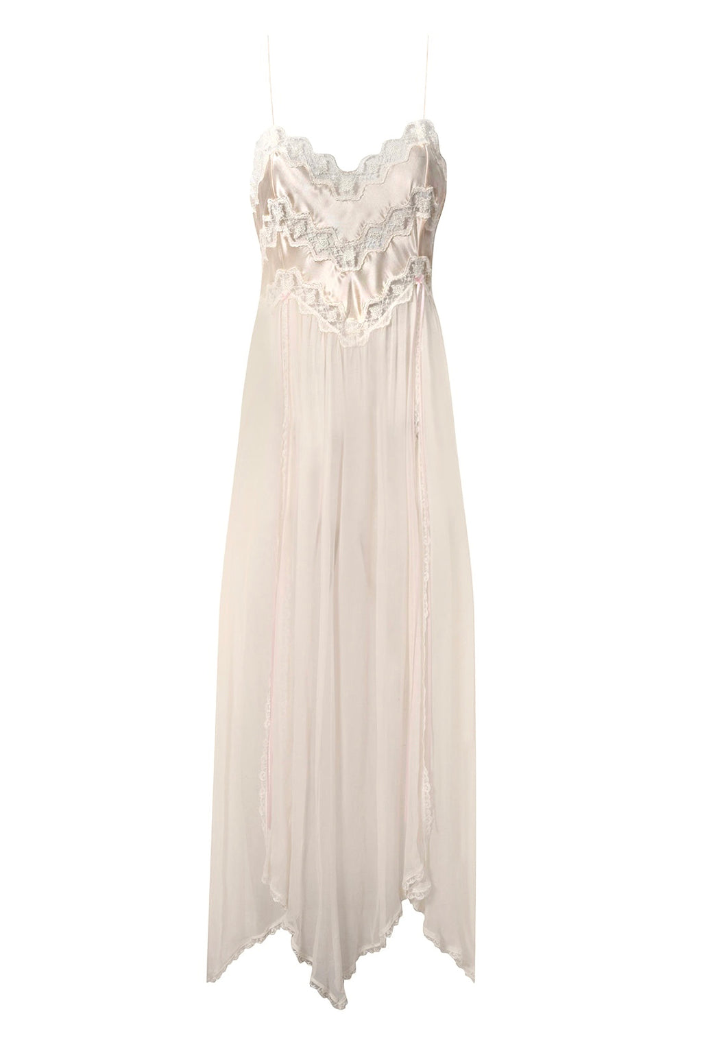 1940's White Lace Slip Dress