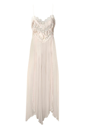 1940's White Lace Slip Dress