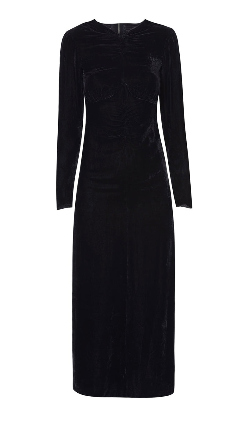 1940's Black Velvet Dress