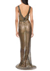 1920s Gold V Neck Egyptian Gown