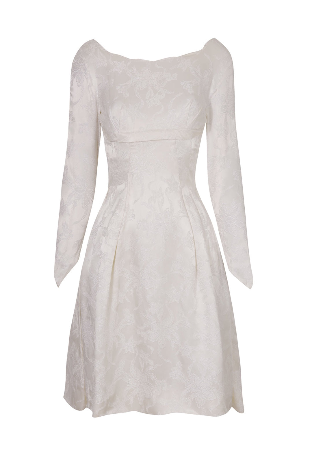 Silk White Brocade Dress
