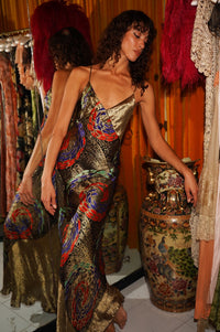 1930s Red and Blue Lamé Gown - Annie's Ibiza