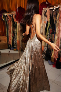 1920s Black and Silver Lamé Gown - Annie's Ibiza