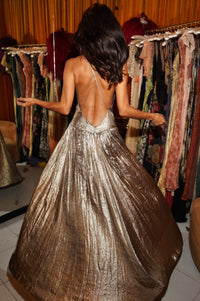 1920s Black and Silver Lamé Gown - Annie's Ibiza